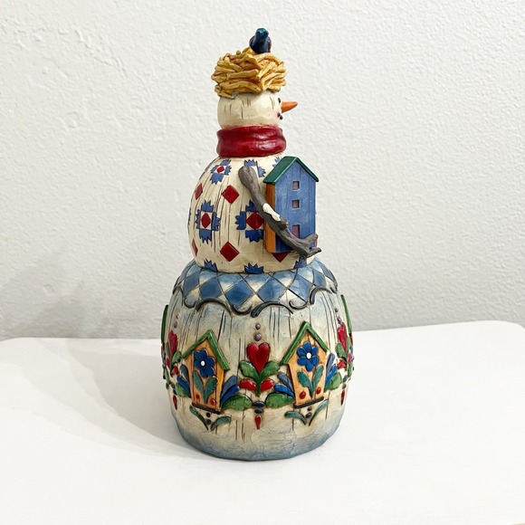 VTG 2003 Jim Shore Heartwood Creek Snowman Bird Nest Birdhouse Christmas Decor - Picture 4 of 10